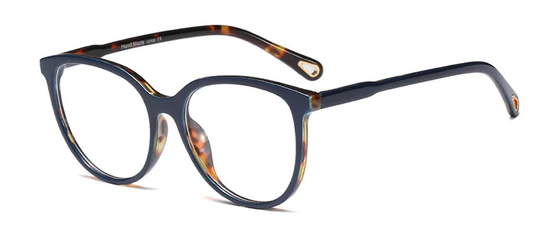 SHAUNA, модные круглые оправы для очков, женские линзы из смолы, оптические очки - Цвет оправы: Blue Leopard