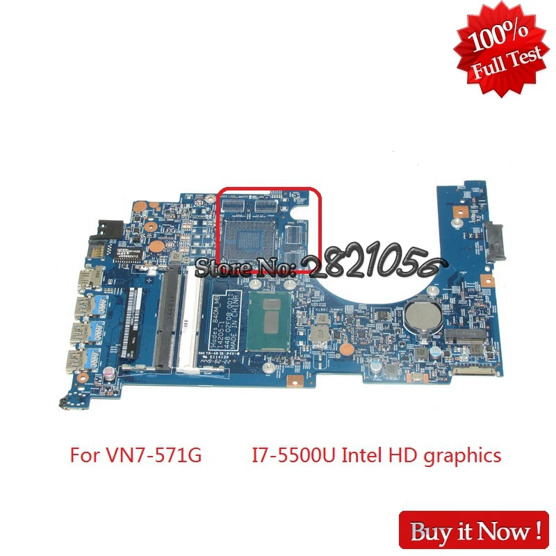 

NOKOTION 448.02F08.0011 Mainboard For Acer V Nitro VN7-571 VN7-571G Laptop motherboard NBMQJ11006 NB.MQJ11.006 SR23W I7-5500U