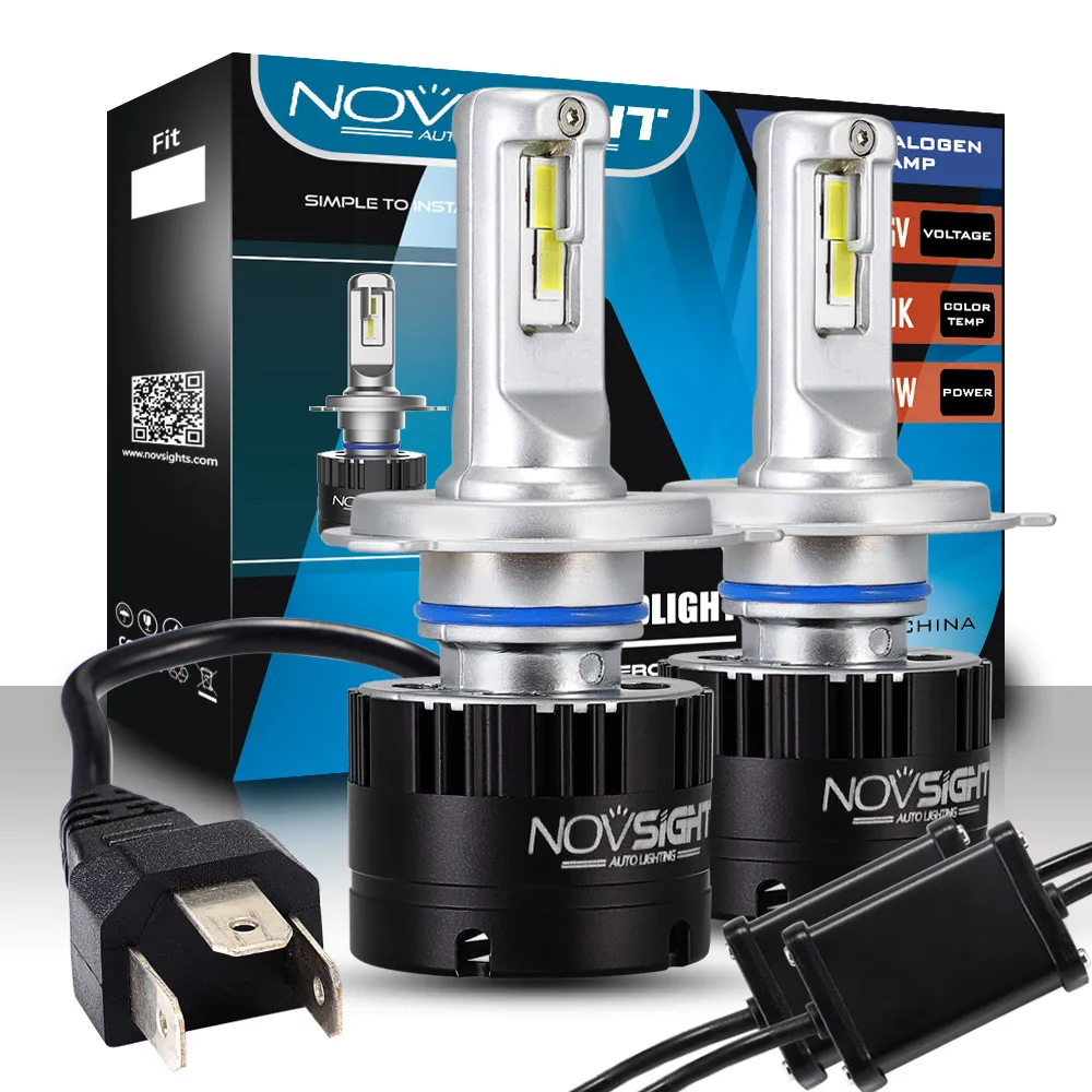 NOVSIGHT H4 H7 H11 H1 9005 9006 Автомобильный светодиодный головной светильник лампы Hi Lo Beam 80