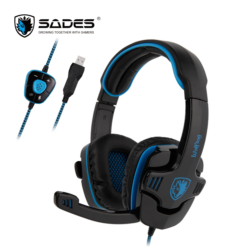 

SADES WOLFANG Virtual 7.1 Surround Sound Headphones Rotatable Microphone Headband headphone Headset for Video Game