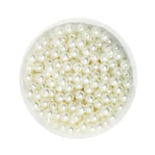 Round Aproximadamente 1000 pçs/lote Cor Marfim 6mm de Diâmetro. imitação de Pérolas Contas De Plástico Grosso para Fazer Jóias CN-BSG01-02IV