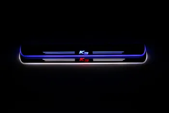 EOsuns カスタマイズされた Led 移動ドアスカッフポイントで Nerf バー & ランニングボードドア敷居光オーバーレイライニングのためのプジョー 308 2012 -15