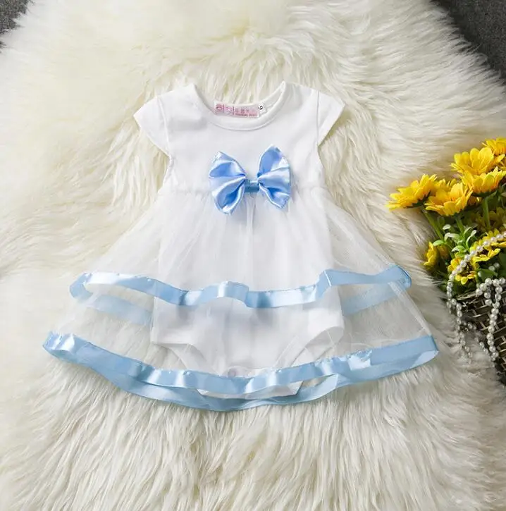 

Lace Flower Sleeve Dress Kids Baby Girls Pink Rompers Lace Tutu Dress Clothes Outfits