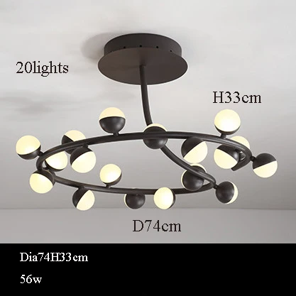 LED Постмодерн Железыне Алюминиевые Акриловые Молекулы Светодиодные Лампы.Светодиодные Светильники Люстры Подвесные.Светильники Подвесные Светильники.Светильник Подвесной Светильник.Для Столовой,Фойе и Спальни - Цвет корпуса: coffee black