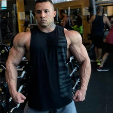 Летний Свободный жилет без рукавов, майка для бодибилдинга и тренажерного зала, мужская майка без рукавов для фитнеса, Хлопковая мужская майка, модный жилет