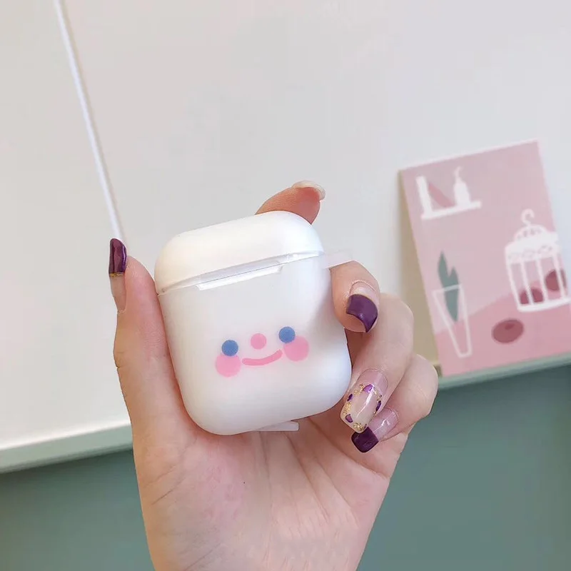 

Newest Cute Smiley translucent soft shell Silicone Case for Apple Airpods Case Bluetooth Earphone Protective Cover Bag