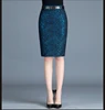 2022 New Summer Fashion High Waisted Women Blue Floral Placket Knee Length Skirt , Office Lady Woman Slim 3XL 4xl Pencil Skirts ► Photo 2/6