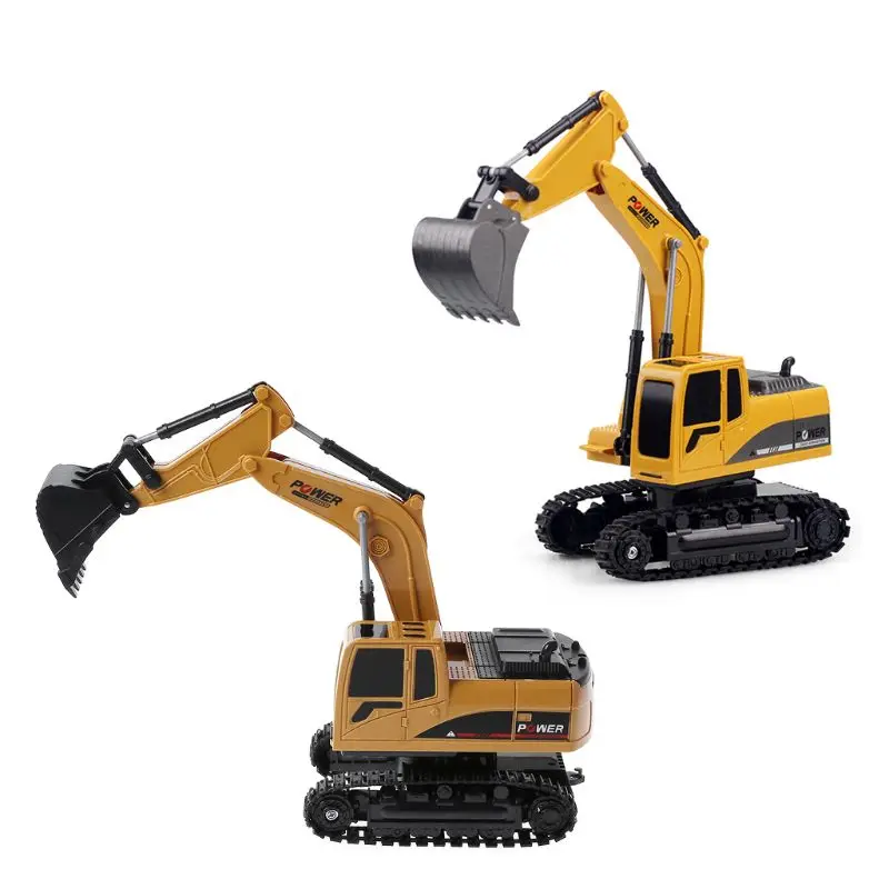 RC Truck 2.4G 1:24 Remote Control Excavator Vehicle 6 Channels Charging Model Toys LED Light Simulation Sound
