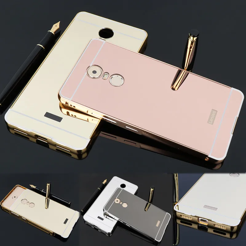 

Lenovo Vibe K6 Note K53A48 Case Plating Metal Frame Cover with Mirror Effect Back Cover Hard Case for Lenovo K6 Note K6Note 5.5