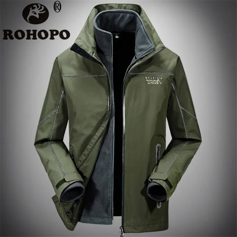 Winter Windbreaker 2019 Waterproof Overcoat Detachable Fleece Liner Out Door Sportswear Jacket Winter Keep Warm Windbreaker Man