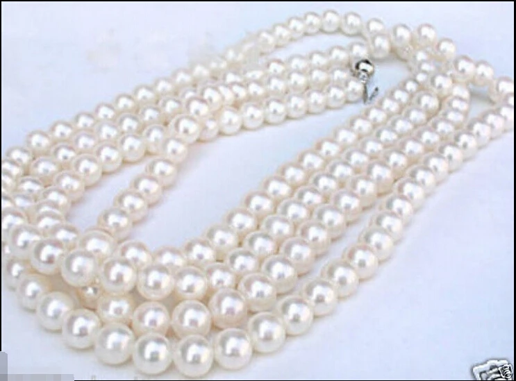 

Free shipping >>>>>>AAA Natural 7-8MM white Seawater pearl necklace 50