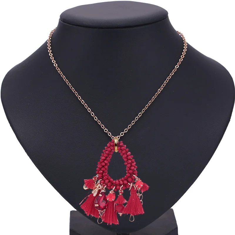 Choker necklace for woman boho Pendientes woman necklace  tassel necklace (13)