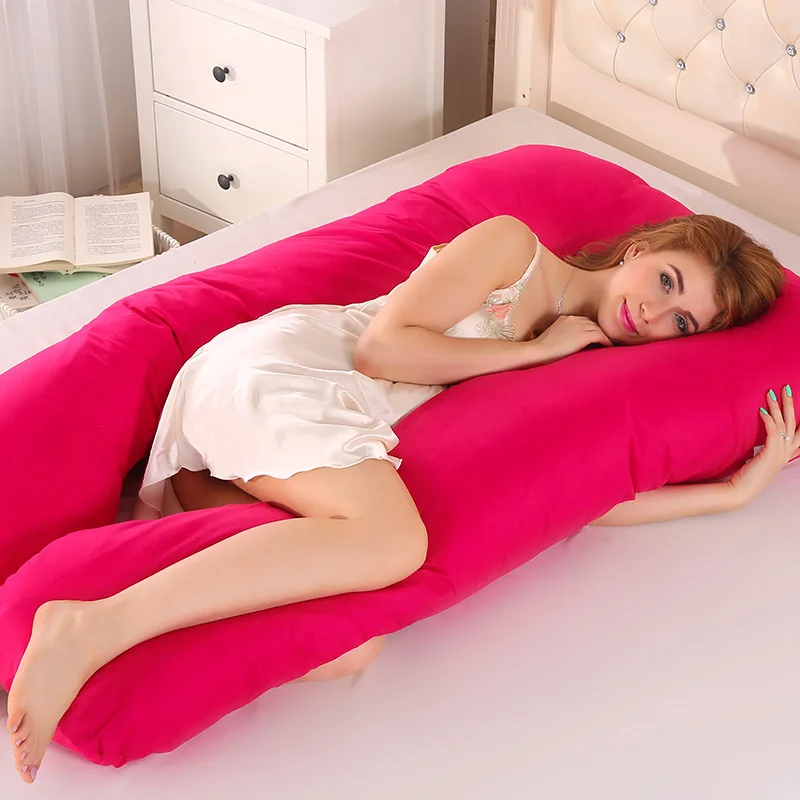 Подушка для сна для беременных женщин, подушка u-образной формы для беременных - Цвет: Cotton Rose
