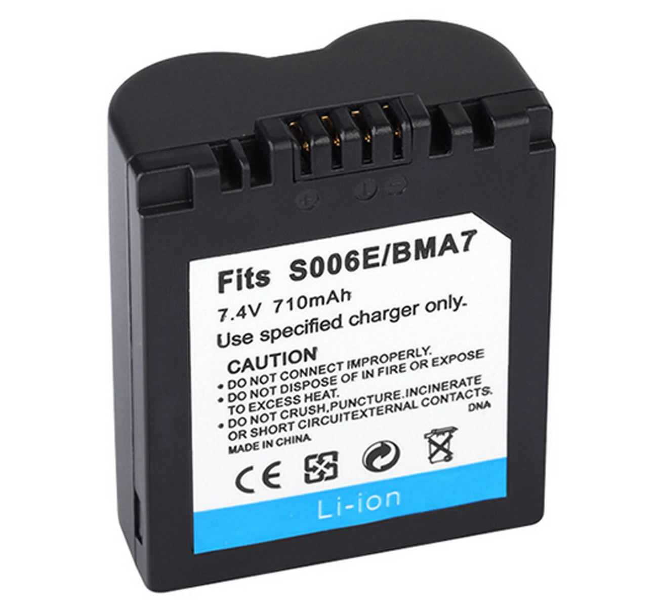 

Rechargeable Lithium-ion Battery Pack for Panasonic CGR-S006, CGR-S006A, CGR-S006A/1B, CGR-S006E, CGA-S006, DMW-BMA7