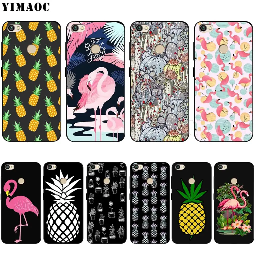 

YIMAOC Pineapple Flamingos Cactus Soft TPU Case for Xiaomi Redmi mi Note MAX 3 6 6A 7 mi6 8 9 se a1 a2 Pro Lite go pocophone f1