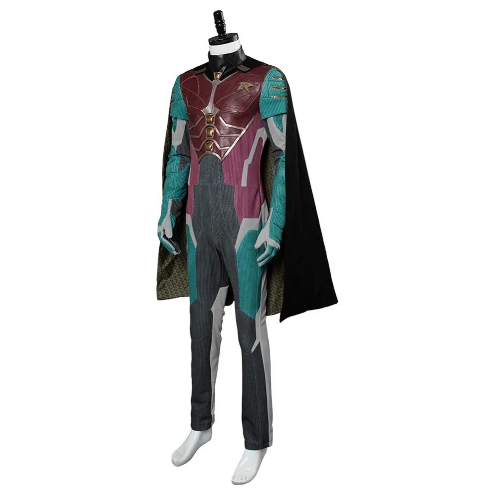 2018 Titans Robin Ричард Грейсон Косплей Костюм Ночная одежда накидка наряд для взрослых