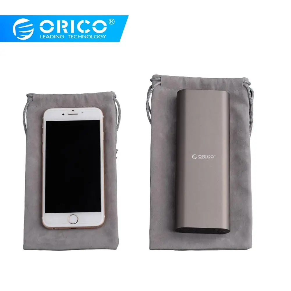 ORICO Телефон хранения бархатная сумка для наушников/USB зарядное устройство/USB кабель/power Bank/телефон и многое другое серый цвет