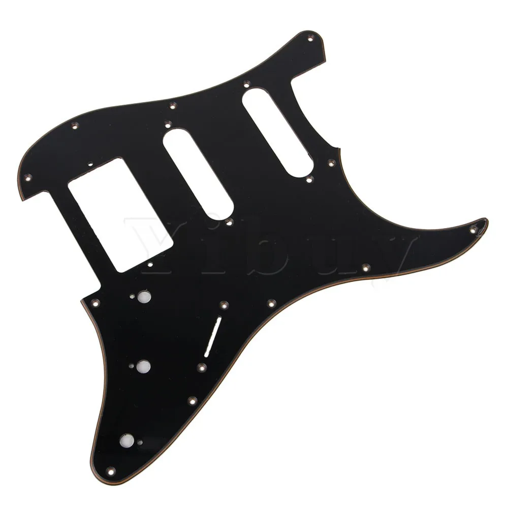 Yibuy 3ply 11 Hole ABS HSS Layout Electric Guitar Pickguard Scratchplate Black