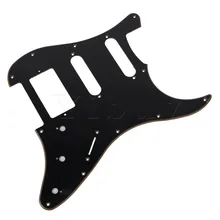 Yibuy 3ply 11 Hole ABS HSS Layout Electric Guitar Pickguard Scratchplate Black