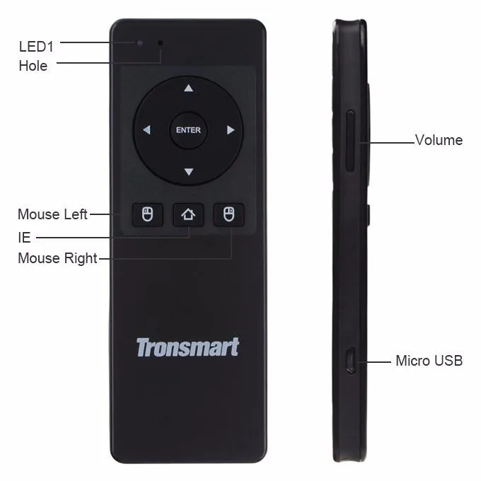 [Russian Optional] Tronsmart TSM-01 2.4GHz Wireless Keyboard Air Mouse Gaming Accessories for Computer Tablet PC Android TV Box (7)