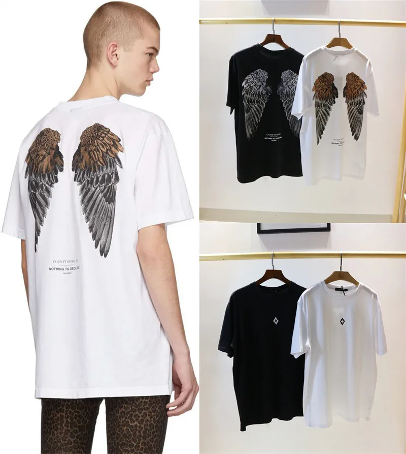 

2019 Marcelo Burlon T Shirt Men Women Wings real tags Hip Hop MB T-shirts Streetwear Summer Style Marcelo Burlon Top Tees
