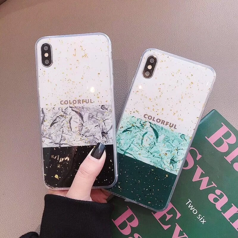 HUANQINGNew Flashpowder gold foil anti-soft rubber For XSMAX 7 Plus 6 6 S 6 Plus 8 Plus 8 Plus X XRmobile phone shell3