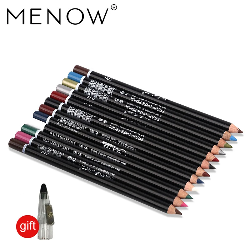 Подводка для глаз MENOW Водостойкая 12 цветов|eye pencil waterproof|eye make upeye shadow liner |