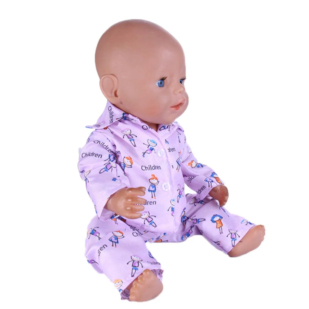 12 цветов, популярные милые пижамы и одежда для сна, подходит для 18 дюймов, американский стиль и 43 см, аксессуары для детской одежды куклы, игрушки для девочек, поколение, подарок