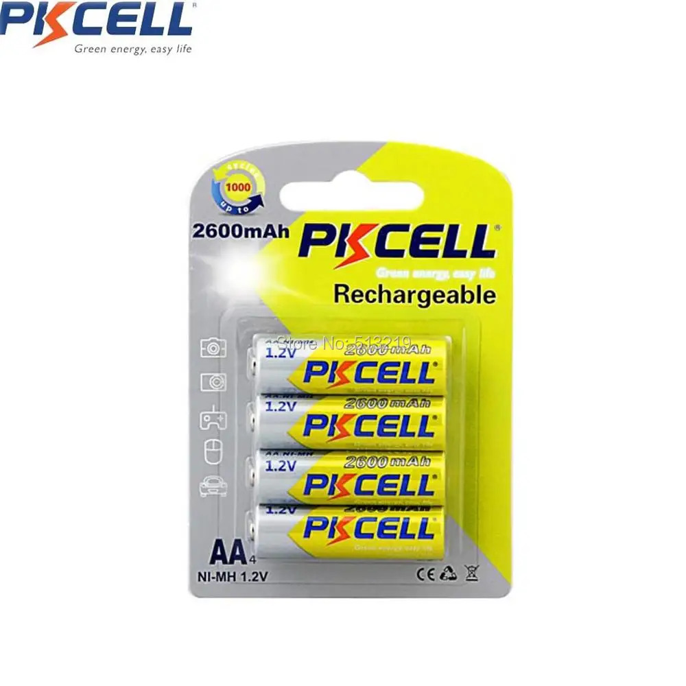 

Free Shipping Blister 4PCS Ni-MH AA 2600mAh 1.2V Rechargeable Battery for Camera/Flashlight/Toy