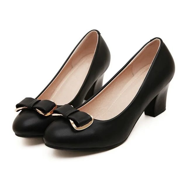 black low heel work shoes