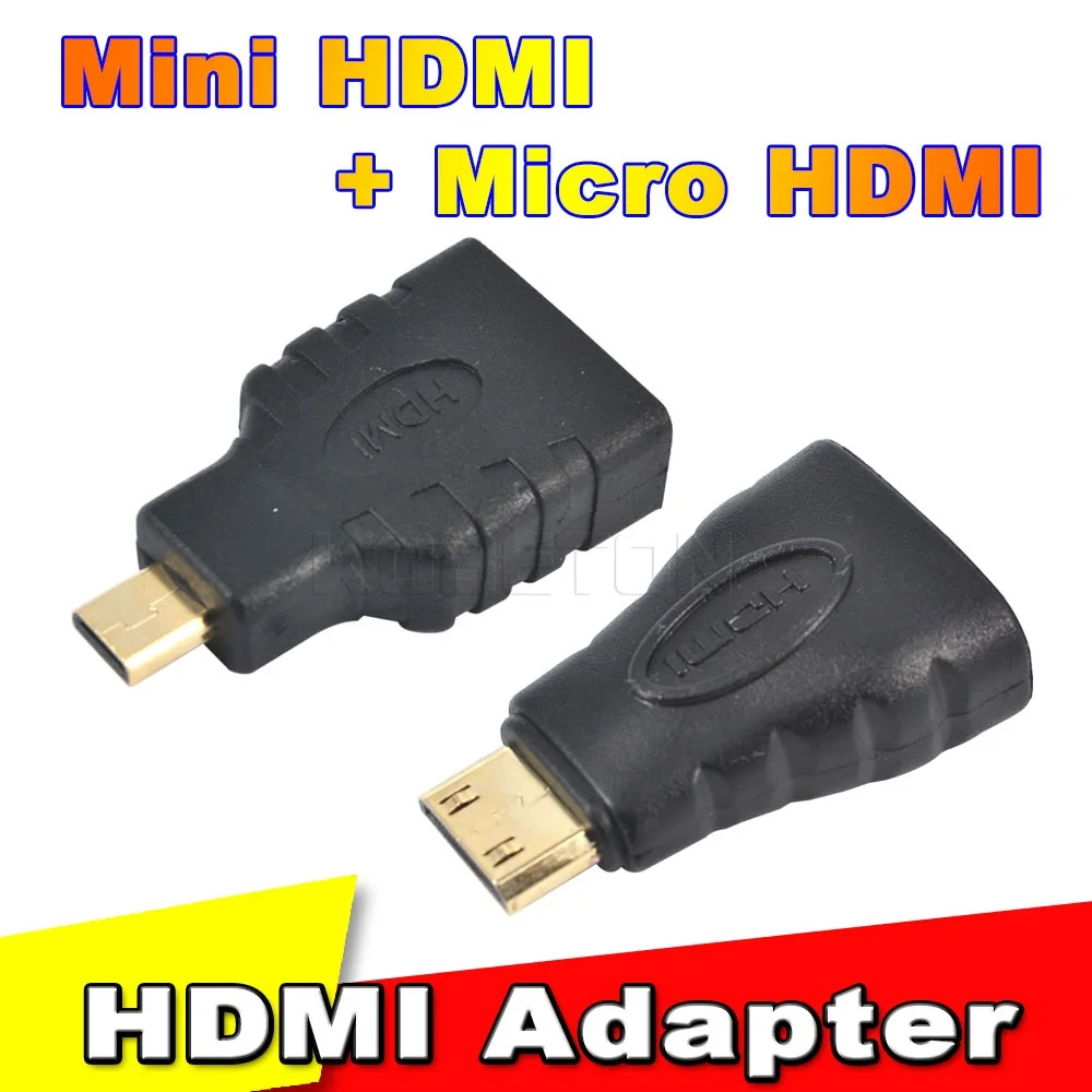 2 шт./компл. HDMI Mini HDMI адаптер Micro HDMI витой Позолоченные конвертер мужчин и женщин для Xbox HDTV PS3
