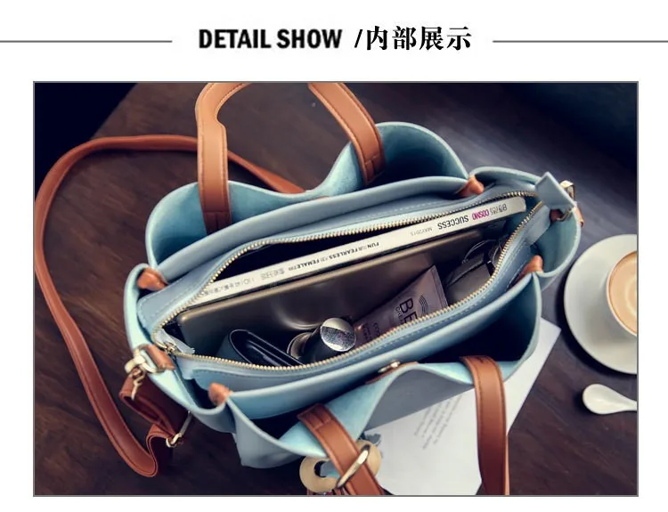 44 Handbags Korean Tassel Big Bag Autumn New Women Bags Hit Color Female Package Fashion Leisure Single Shoulder Handbag