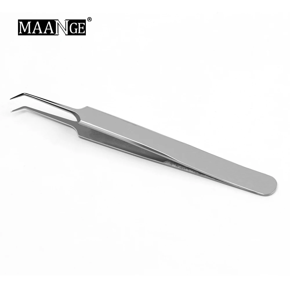 Пинцет MAANGE для ухода за кожей лица изогнутая игла из стали с эффектом угрей 1