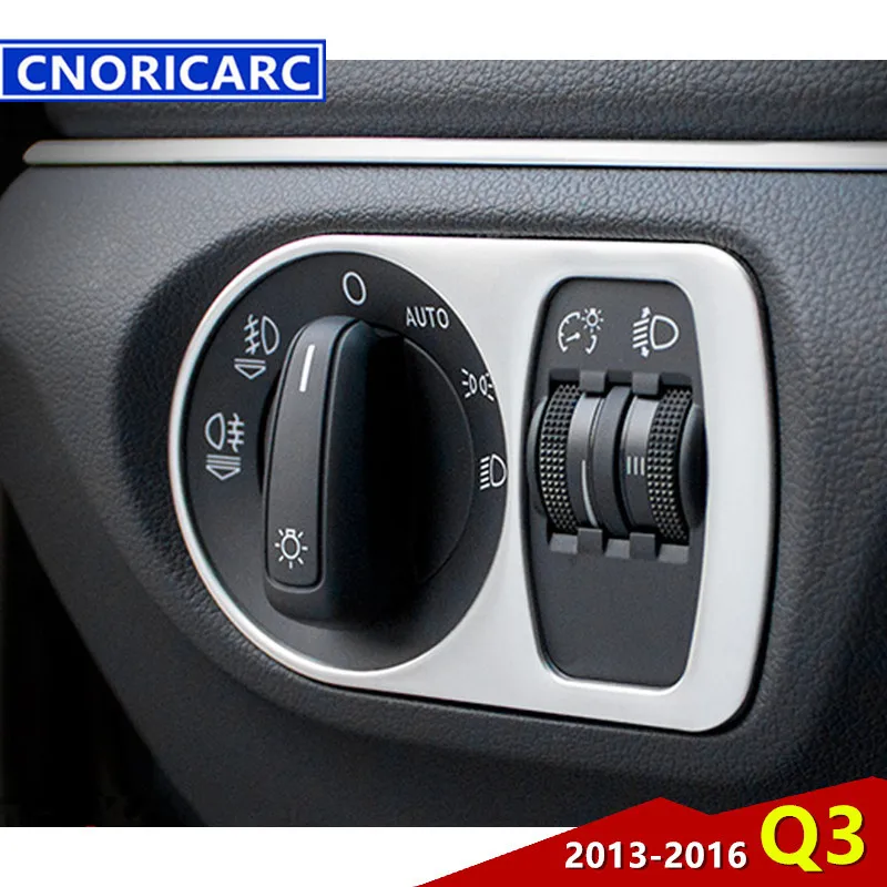 

CNORICARC Car Dashboard Headlight Switch Button Frame Decorative Cover Trim For Audi Q3 2013-16 Interior Accessories Strip