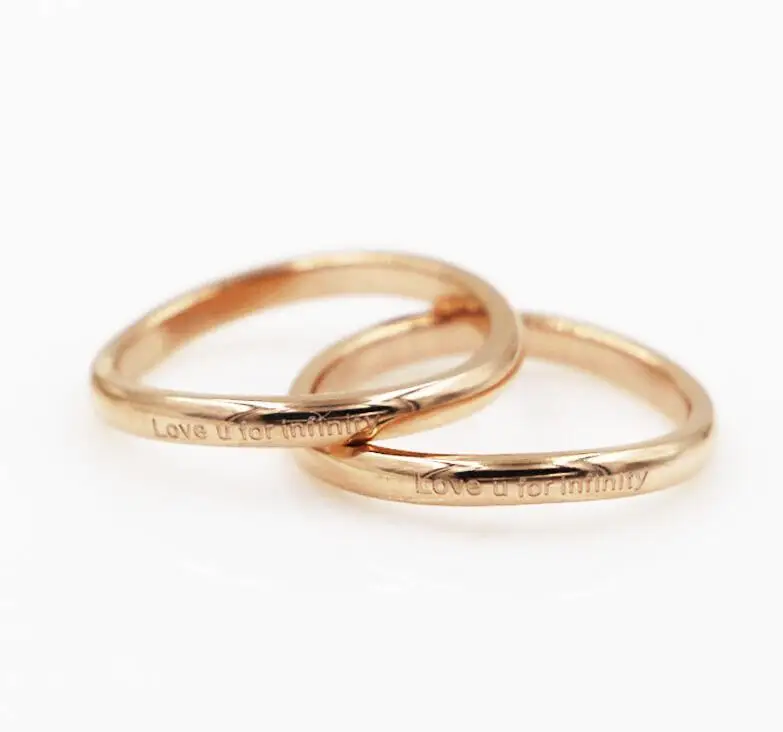 Stainless Steel rose gold color LOVE YOU rings for women | Украшения и аксессуары