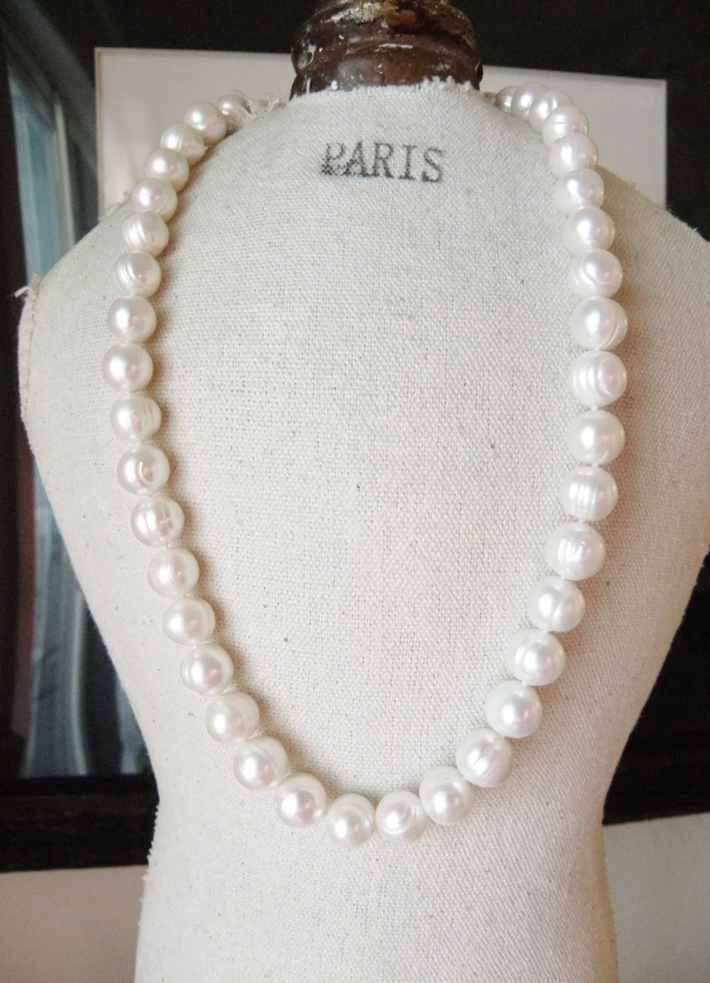 

FASHION 18" 11-10 MM SOUTH SEA NATURAL White PEARL NECKLACE