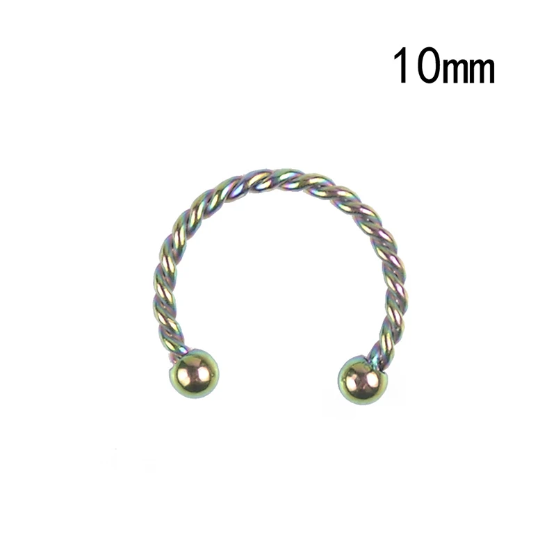 Модный диаметр 8 мм/10 мм подковы кольцо в нос имитация C клип fanтакже кольцо для носа для женщин мужчин - Окраска металла: 08