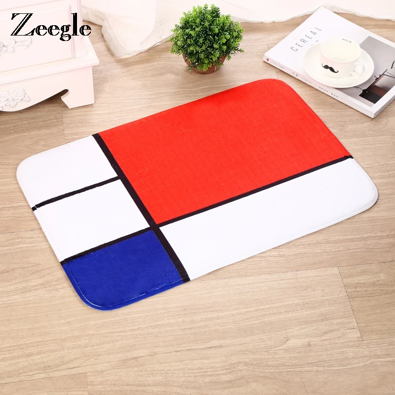 Best Zeegle Plaid Style Mats For The Front Door Welcome Door Mat Non slip Bath Mats Bathroom Absorbent Kitchen Rug Bedside Carpet