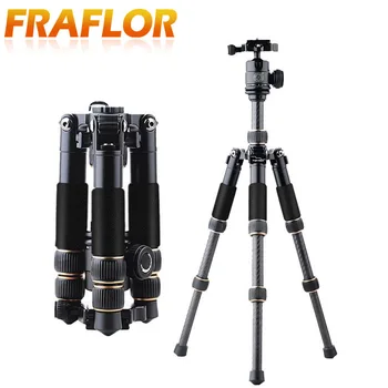 

Q166C Professional Portable Travel Carbon Fiber Table Extendable Mini Tripod Monopod Stand With Ball Head For SLR DSLR Digital