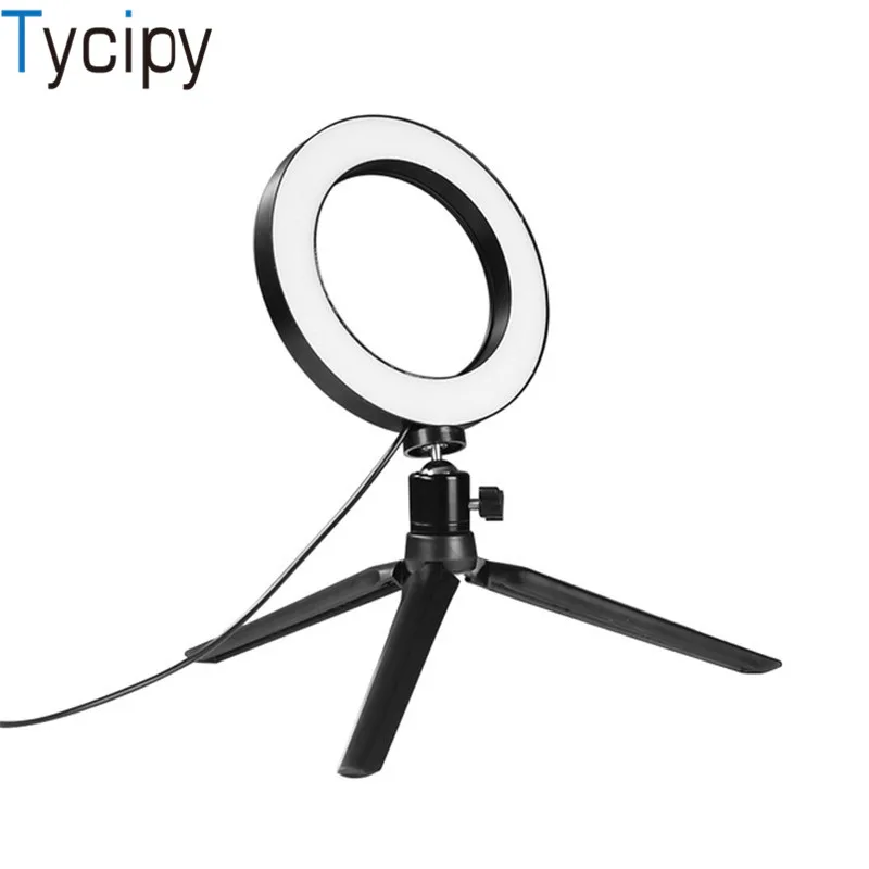 

Tycipy 14cm 20cm Selfie Studio Ring Light LED Photography Photo Camera Ring Light with Tripod for Smartphone Make Up Selfie New