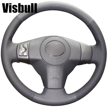 

Visbull Black PU Leather Car Steering Wheel Cover V1083 for Toyota Yaris Vios RAV4 2006-2009 Scion XB 2008