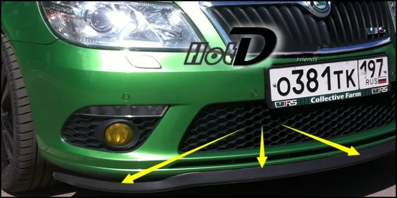 Bumper Lip Deflector Lips For Skoda Rapid Front Spoiler Skirt For TopGear Friends to Car Tuning View  Body Kit  Strip 9.9