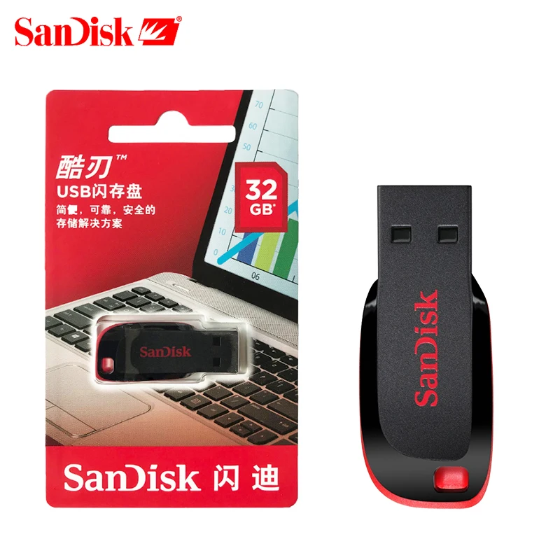 Sandisk unidad flash usb CZ50, pendrive mini usb de 32gb, 4gb, 8gb