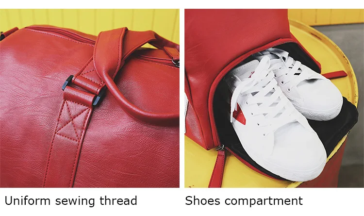 Женская спортивная сумка, красные Сумки из искусственной кожи с обувью, мужская спортивная сумка для фитнеса и путешествий, большие сумки через плечо, женские сумки