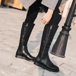 2019 г., Новая женская обувь осень-зима повседневные женские высокие ботинки на толстой подошве повседневные Ботинки martin на молнии