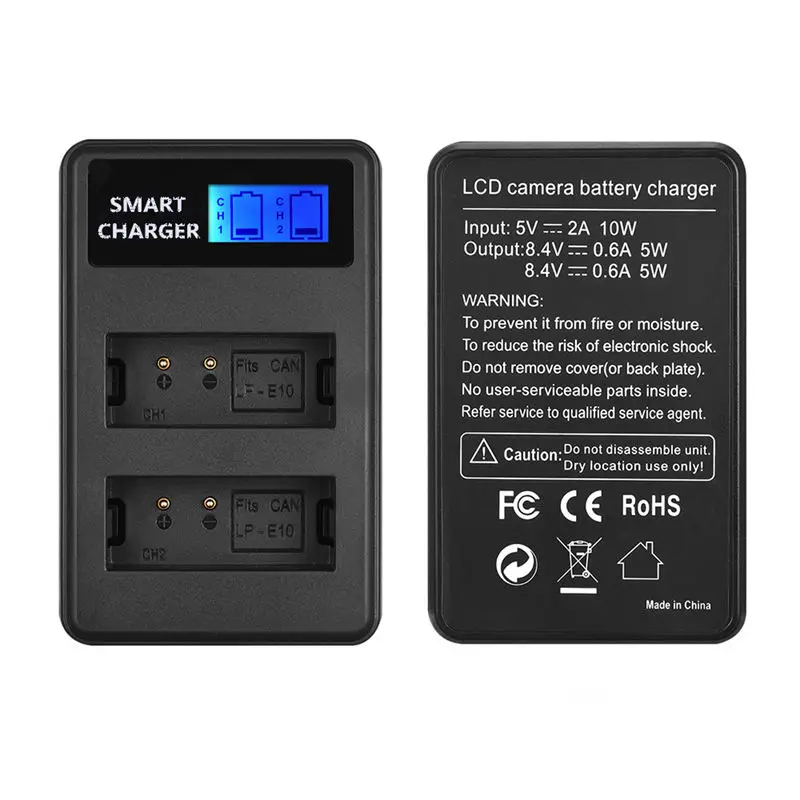 Горячая AMS-Lp-E10 Usb ЖК-дисплей двойной порт зарядное устройство для Canon Eos 1100D Kiss X50