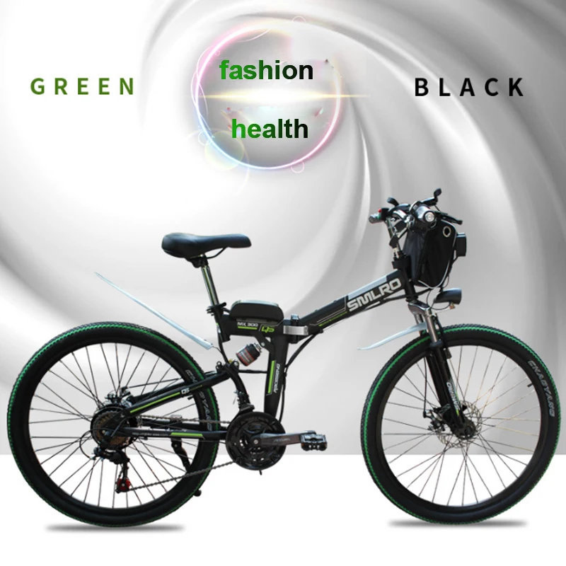 Discount 21 speed electric bike folding electric mountain bicycle Adults electric bicycles 24 and 26inch lithium battery electric bike 1