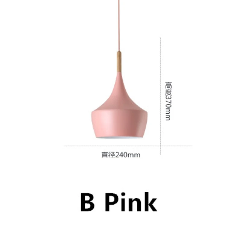 BDBQBL современный металлический светодиодный подвесной светильник синий/зеленый/розовый/желтый алюминиевый Лофт подвесной светильник для спальни ресторана E27 Потолочный подвесной светильник - Цвет корпуса: B Pink