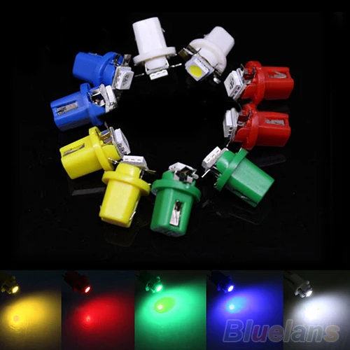 New Trendy 10X T5 B8.5D Car Led Gauge 5050 1Smd Speedo Dashboard Dash Side Auto Xenon Light Bulb | Автомобили и мотоциклы