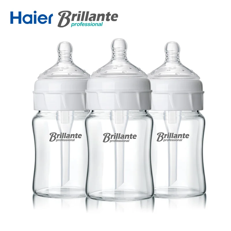 3pcs/lot Brillante 150ml Crystal Diamond Glass Baby Milk Bottle Baby